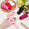 12 Yards 6 Colors Polyester Wavy Fringe Trim Ribbon OCOR-GF0005-57-3