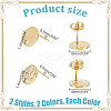 8Pcs 4 Styles 201 Stainless Steel Flat Round Stud Earring Findings STAS-LP0001-18-2