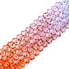 Gradient Color Baking Paint Glass Bead Strands DGLA-A039-T4mm-A015-4