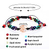 Natural Agate & Synthetic Turquoise & Natural Amethyst & Tiger Eye &  Lapis Lazuli & Opal & Synthetic Malachite Beaded Braided Bead Bracelets FS-WGE3E5A-12-1