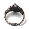 Natural Quartz Crystal Horse Eye Adjustable Rings RJEW-K271-05R-14-4