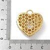 Rack Plating Brass Micro Pave Clear Cubic Zirconia with ABS Plastic Pearl Pendants KK-G515-55G-3