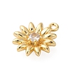 Brass Pave Clear Cubic Zirconia Charms KK-V016-18G-2