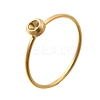 304 Stainless Steel Finger Ring Rhinestone Settings STAS-H237-01C-G-1