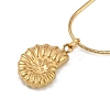 PVD Vacuum Plating 304 Stainless Conch Shell Shaped Pendant Round Snake Chain Necklaces X-NJEW-Z044-03G-1