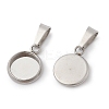 304 Stainless Steel Pendant Cabochon Settings STAS-I328-01B-P-2