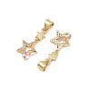Brass Micro Pave Cubic Zirconia Pendants KK-C132-08G-2