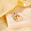 Adjustable 304 Stainless Steel Cuff Rings for Women RJEW-B135-01GP-11-1