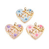 304 Stainless Steel Enamel Pendants STAS-T069-55M-1