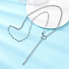 304 Stainless Steel Paperclip Chain Cable Chain Lariat Y Necklaces NJEW-JN05785-1