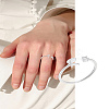 1Pc Letter Brass Rhinestone Open Cuff Rings for Women AJEW-LP0004-47R-S-1