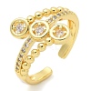 Brass Micro Pave Clear Cubic Zirconia Cuff Rings LS-RJEW-M029-02G-1