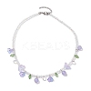 Glass with Malaysia Jade Beaded Necklaces NJEW-JN04680-01-4