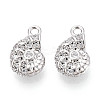 Brass Micro Pave Clear Cubic Zirconia Charms KK-N267-22P-1