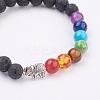 Natural Lava Rock Stretch Bracelets BJEW-P180-A02-2
