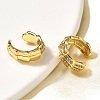 Brass Micro Pave Clear Cubic Zirconia Cuff Earrings EJEW-Z085-02G-3
