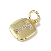 Rack Plating Brass Micro Pave CLear Cubic Zirconia Charms KK-E110-14G-T-2