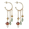 Golden 304 Stainless Steel Half Hoop Earrings EJEW-JE05675-01-1
