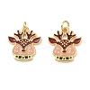 Christmas Brass Enamel Pendants KK-L255-17G-04-1