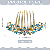 1Pc Flower Alloy Rhinestone Hair Combs OHAR-LP0004-23-2