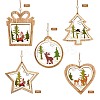 10Pcs 5 Style Wooden Ornaments WOOD-SZ0004-04-1