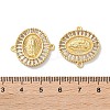 Rack Plating Brass Cubic Zirconia Virgin Mary Oval Connector Charms KK-C084-35A-G-3