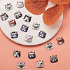 60Pcs 6 Colors Zinc Alloy Enamel Pendants ENAM-CJ0001-77-5