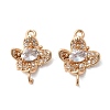 Brass Micro Pave Cubic Zirconia Connector Charms KK-Z103-10KCG-01-2