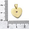 Brass Micro Pave Cubic Zirconia Heart Charms KK-V010-21G-3