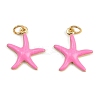 Brass Enamel Starfish Pendants KK-I377-03G-A-2