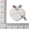 Best Friends Forever 201 Stainless Steel Rhinestone Connector Charms STAS-Q342-08B-P-3
