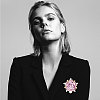 Cloth Rose with Crystal Rhinestone Brooch Pin JEWB-WH0028-13LG-7