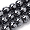 Non-magnetic Synthetic Hematite Beads Strands G-S259-44-6mm-1