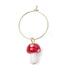 Handmade Lampwork Mushroom Wine Glass Charm AJEW-JO00216-4