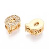 Brass Micro Pave Clear Cubic Zirconia Beads KK-T071-17G-Q-2