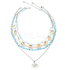 Alloy & Imitaiton Pearl Necklaces Set NJEW-WH20007-02B-1