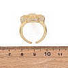 Adjustable Brass Micro Pave Cubic Zirconia Cuff Rings for Women RJEW-B139-03G-5