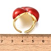 Brass Enamel Cuff Rings for Women RJEW-B114-01G-5