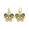 Brass Micro Pave Colorful Cubic Zirconia Charms KK-E068-VF096-2