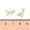 Brass Micro Pave Clear Cubic Zirconia Star Connector Charms KK-B102-27G-3
