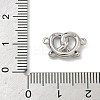 Brass Micro Pave Cubic Zirconia Heart Biscuit Connector Charms KK-G548-06P-01-3