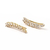 Brass Micro Pave Cubic Zirconia Stud Crawler Earrings EJEW-H091-32G-1
