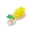 Glass Seed Beaded Lemon with Flower Pendants PALLOY-MZ00854-4