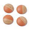 Two Tone Wood Grain Frosted Imitation Leather Style Resin Cabochons LS-RESI-G053-01A-3