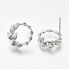 Brass Stud Earring Rhinestone Settings LS-KK-S350-413P-2