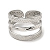 Non-Tarnish 304 Stainless Steel Open Cuff Rings RJEW-Z018-23P-2