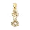 Brass Micro Pave Cubic Zirconia Pendants ZIRC-C012-01G-09-1