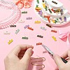 80Pcs 8 Colors Alloy Enamel Pendants ENAM-CJ0006-86-5