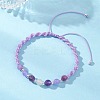 Natural White Moonstone & Malaysia Jade & Striped Agate & Amethyst Round Beads Braided Bead Bracelets for Women BJEW-JB12917-02-2