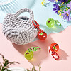 4Pcs 2 Colors Resin Apple Pendant Decorations KEYC-TADJ0001-03-5